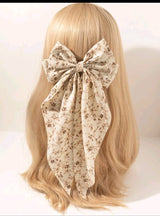 Hair Clip Floral print bow knot