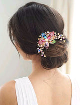 Hair Clip For Party-Rhinestone & Flower Decor Luxury