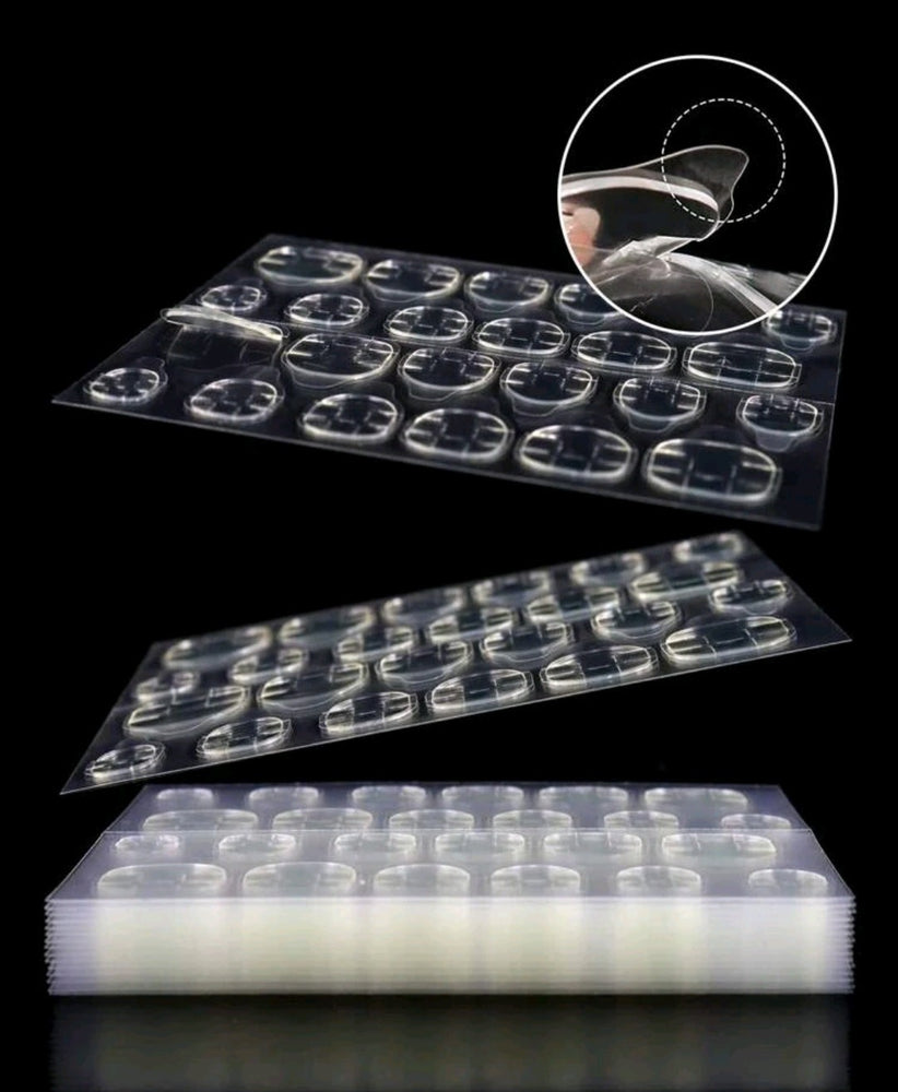 (12 Sheets) Adhesive Tabs Waterproof Breathable Glue Tabs Double-sided Nail Jelly