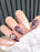 Fake Nails 24pcs Long Almond Letter Graphic Fake Nail & 1pc Nail File & 1sheet Tape