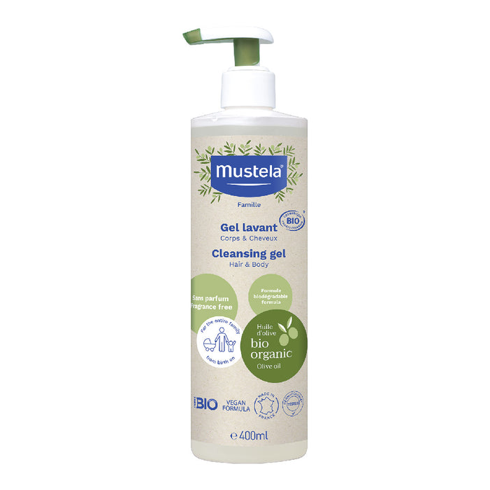Mustela Certified Organic Cleansing Gel Body & Hair 400 ML
