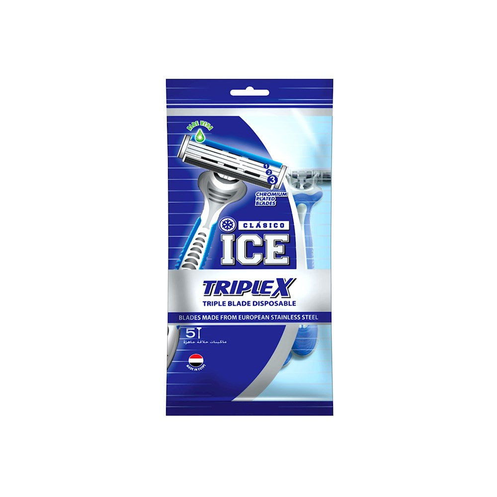 ICE

Clasico Triplex Disposable Triple Blade Razor Pouch Of 5 Razor

265384